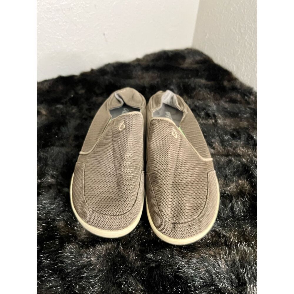 Olukai Nohea Mesh Loafer Men US 9.5 Charcoal Slip On Shoe Classic Casual